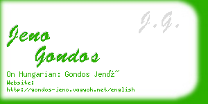 jeno gondos business card